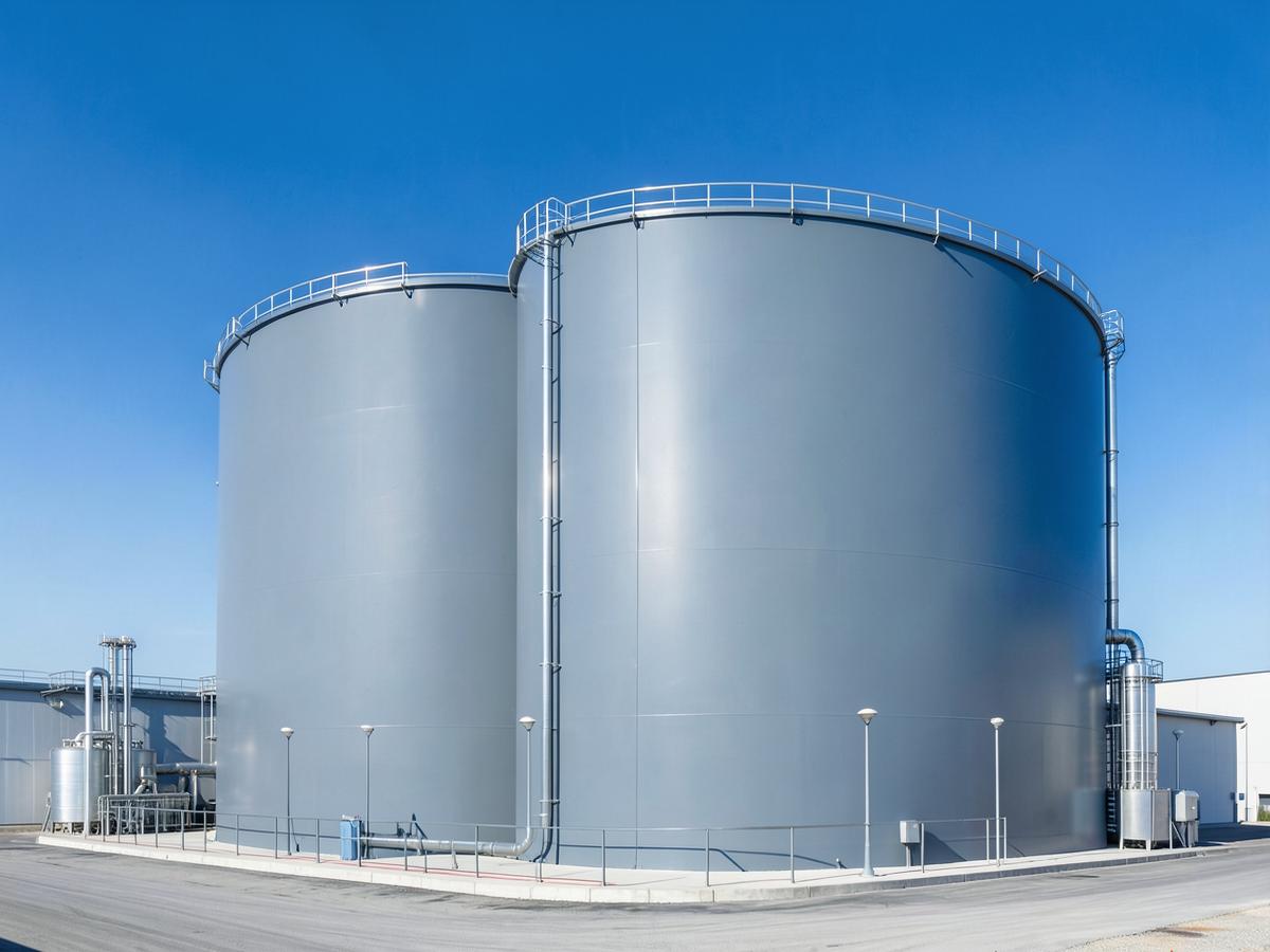 Industrial tanks protected by a durable surface coating